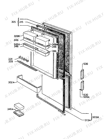 Взрыв-схема холодильника Zanussi ZR2000 - Схема узла Refrigerator door